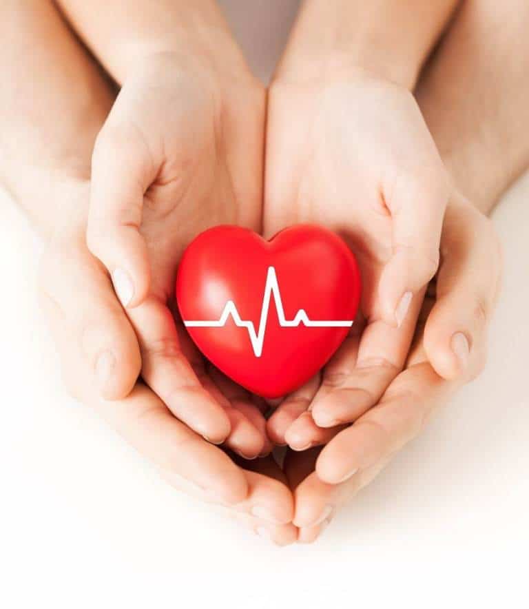health, medicine and charity concept - closeup of couple hands h|